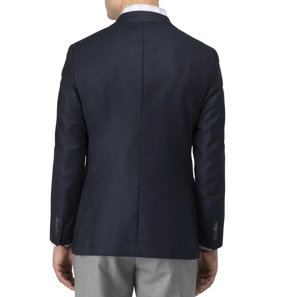 Peter Millar Men's Navy Blue Wool‎ Two Button Blazer Suit Jacket Classic Fit 48T